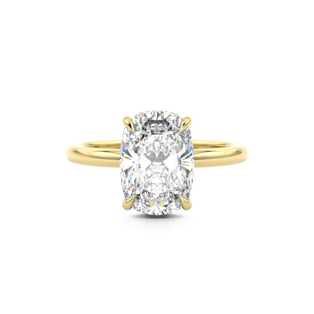 Elongated Cushion Cut Solitaire engagement ring