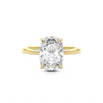 Elongated Cushion Cut Solitaire engagement ring