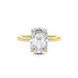 Elongated Cushion Cut Solitaire engagement ring