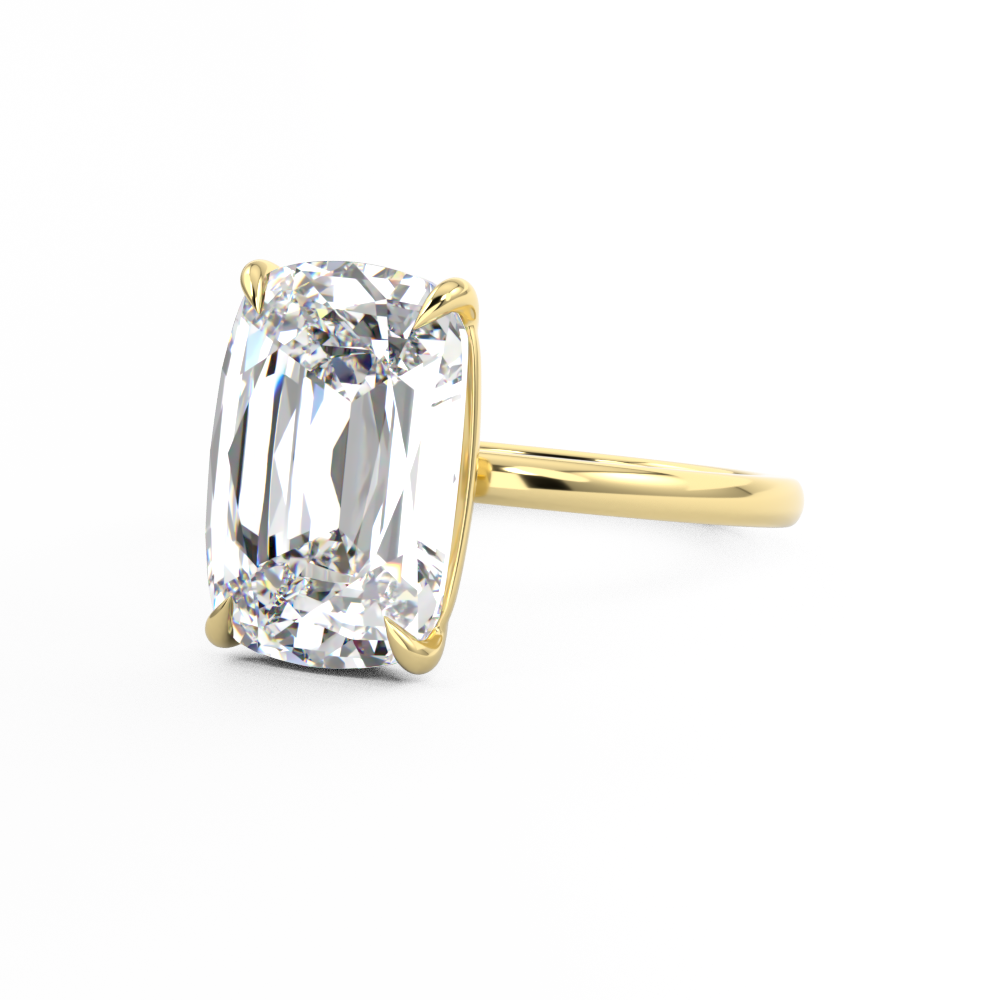 Elongated Cushion Old Mine Cut solitaire diamond ring 2