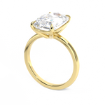 Elongated Cushion Old Mine Cut solitaire diamond ring