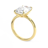 Elongated Cushion Old Mine Cut solitaire diamond ring