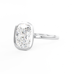 Elongated Cushion Cut Diamond Engagement Ring in Platinum