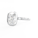 Elongated Cushion Cut Diamond Engagement Ring in Platinum