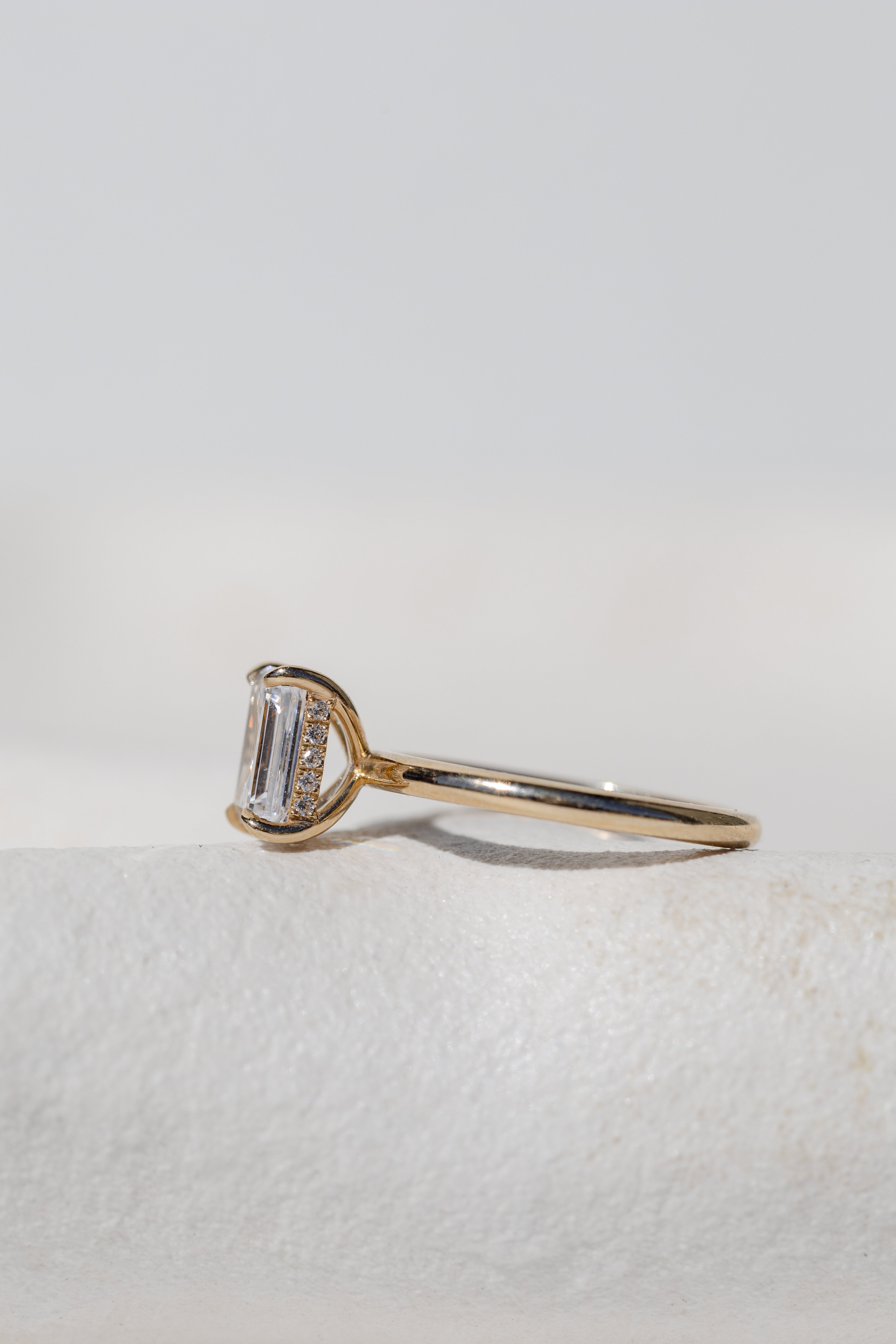 Emerald Cut Diamond and Hidden Halo