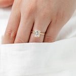 Emerald Cut bezel Set Engagement Ring
