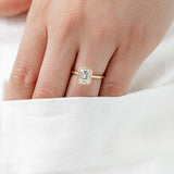 Emerald Cut bezel Set Engagement Ring