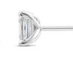 Emerald cut diamond studs in white gold 