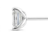 Emerald cut diamond studs in white gold 