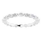 Eva White gold full set diamond ring with marquise and round diamonds