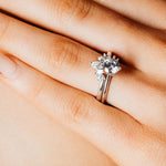 Felica wedding ring with round solitaire engagement ring 