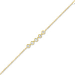 Five Diamond Bezel Set Bracelet in solid 9kt Gold
