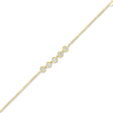 Five Diamond Bezel Set Bracelet in solid 9kt Gold
