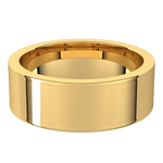 Flat Cigar 7mm  wedding band in yellow gold 