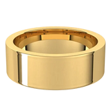 Flat Cigar 7mm  wedding band in yellow gold 