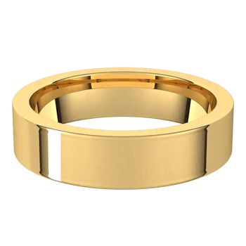 Flat Cigar wedding ring in yellow gold 