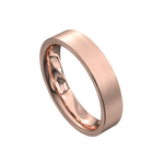 Flat profile brushed rose gold mens wedding ring 