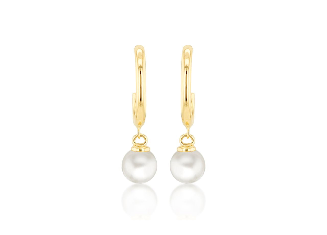Freshwater pearl earrings in 9kt Gold