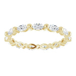 Full set Marquise diamond wedding ring yellow gold 