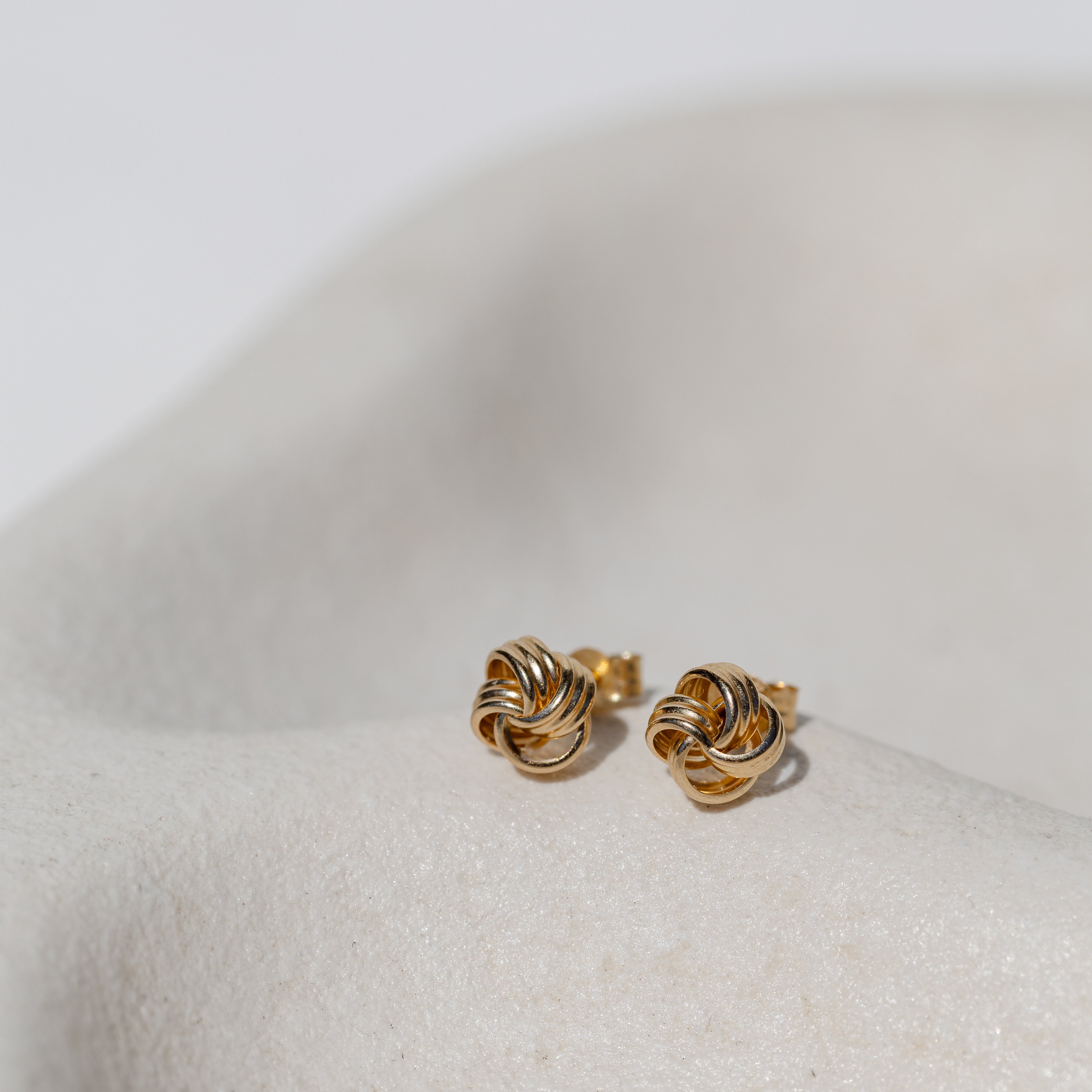 Gold Knot Stud Earrings