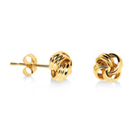 Gold knot stud earrings 2