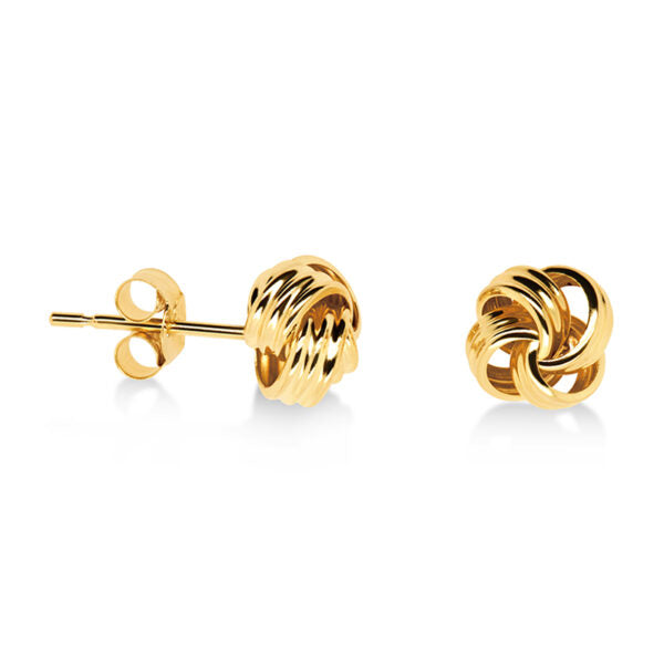 Gold knot stud earrings 2