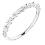 Grace half set Marquise diamonds in white gold 