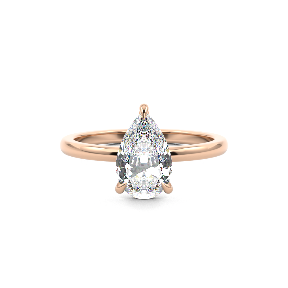 Pear Cut Diamond Solitaire Engagement Ring