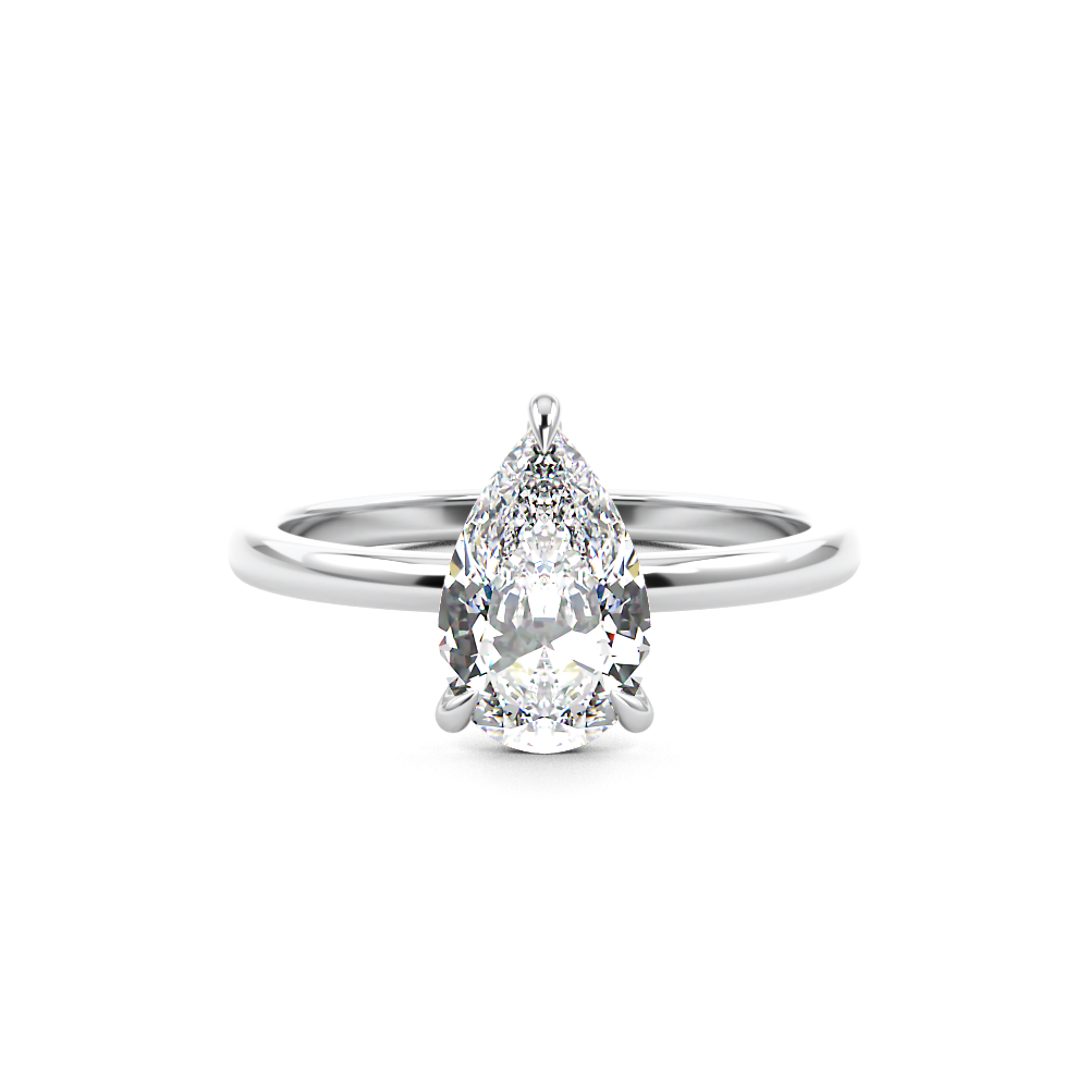 Pear Cut Diamond Solitaire Engagement Ring