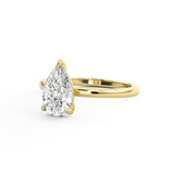Pear Cut Diamond Solitaire Engagement Ring