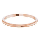 Half round classic wedding ring - rose gold 1.8mm