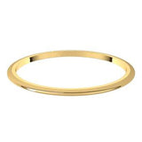 Half round yellow gold wedding band 