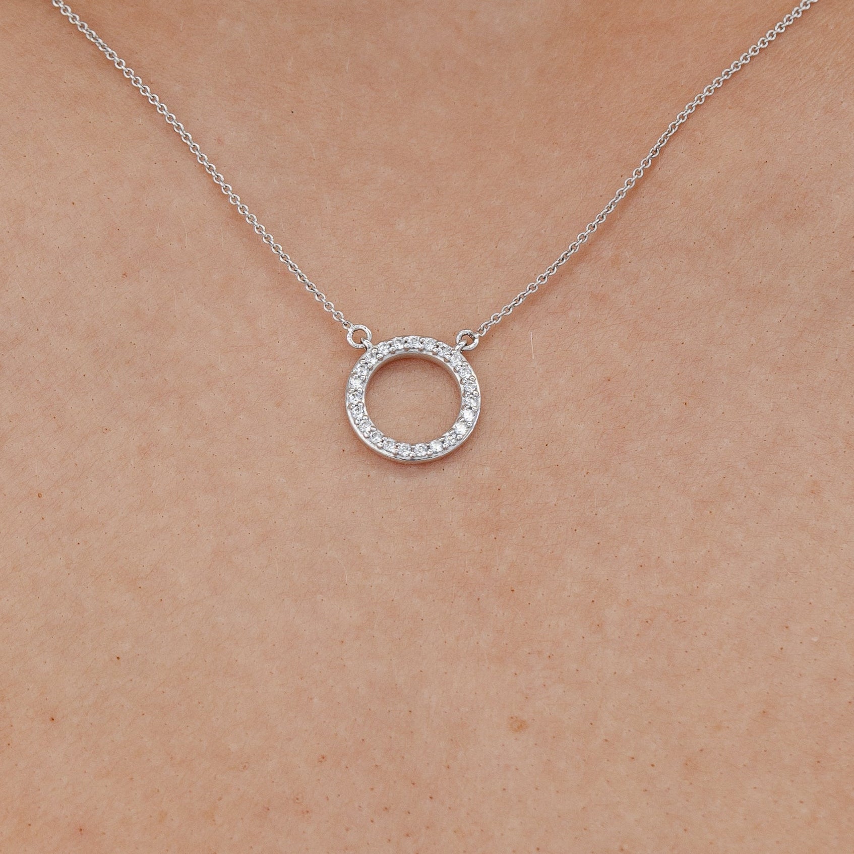 Halo diamond necklace