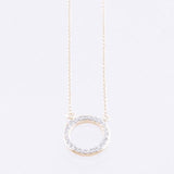 Halo pendant necklace in yellow gold 