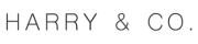 The text 'HARRY & CO.' appears in a clean, black sans-serif font on a solid white background.