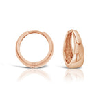 Rose Gold Tapered Huggie Earrings