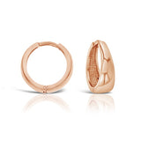 Rose Gold Tapered Huggie Earrings