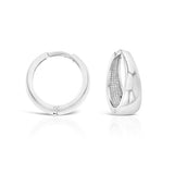 White Gold Tapered Huggie Earrings