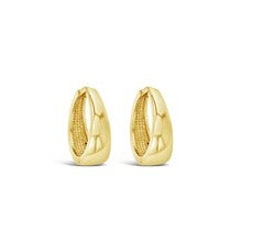 Yellow Gold Tapered Huggie Earrings