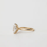hexagonal engagement ring with hidden halo