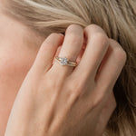 solitaire engagement ring with diamond v shape wedding ring