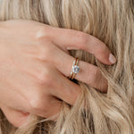 Yellow Gold diamond solitaire engagement ring with beautiful gold band small diamonds