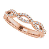 Infinity rose gold full set diamond eternity ring 