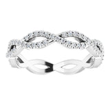 Infinity white gold diamond eternity ring 