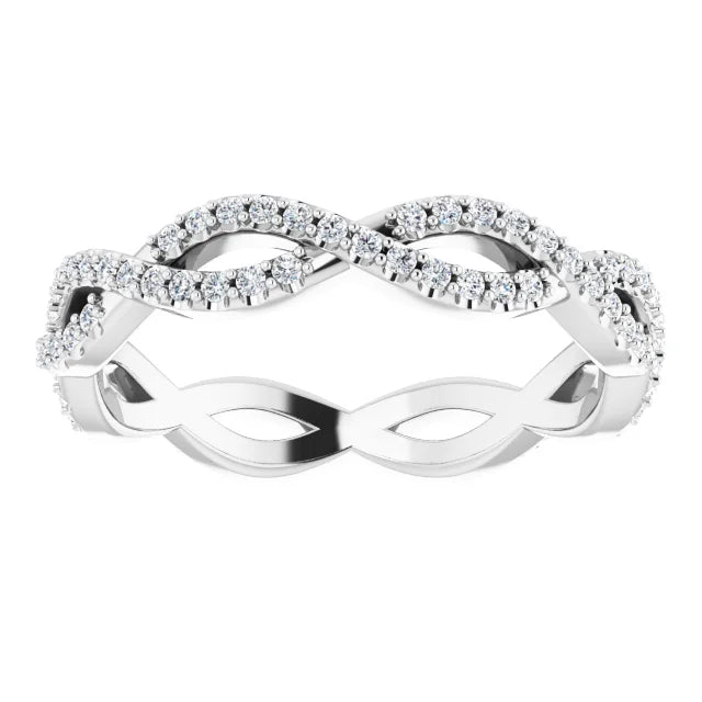 Infinity white gold diamond eternity ring 