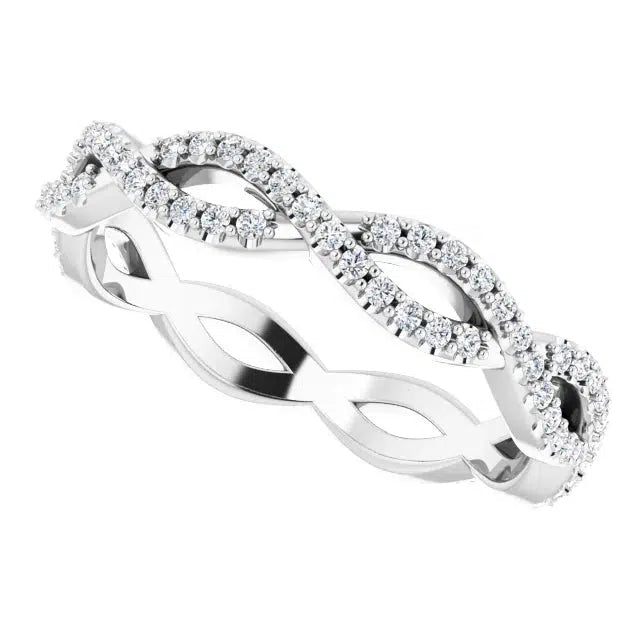 Infinity white gold full set diamond eternity ring 