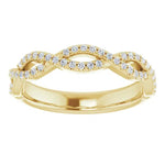 Infinity yellow gold full set diamond eternity ring 