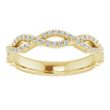 Infinity yellow gold full set diamond eternity ring 