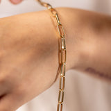 Large link paperclip bracelet yellow gold