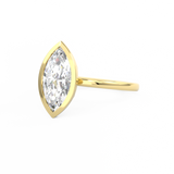 Marquise Cut Bezel Set Engagement RIng Yellow Gold